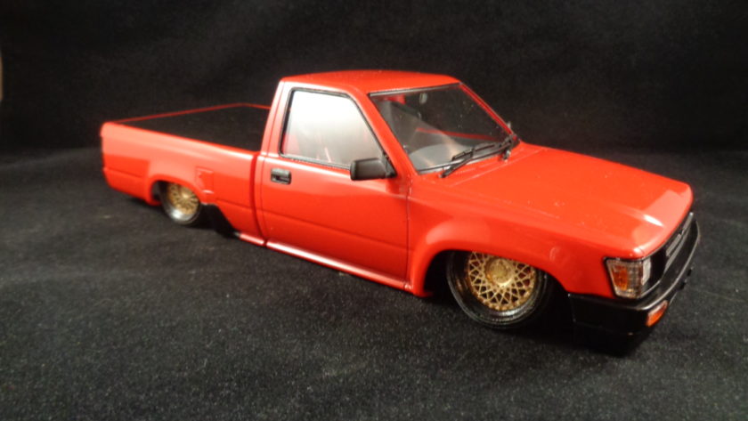 scale model red truck