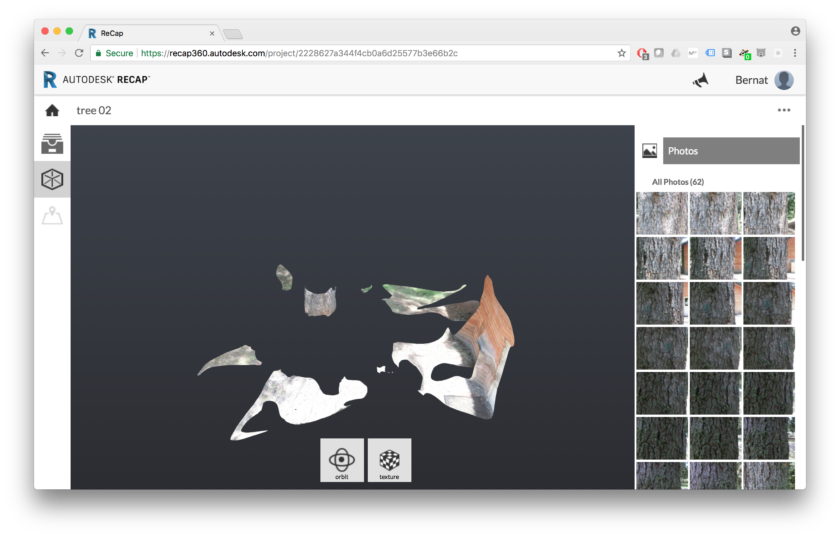 The final tree bark textured 3D printed ring design from a photo scan with a phone and how to 3D design it