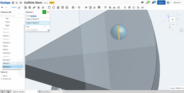 designing a 3D printed cufflink - step 9